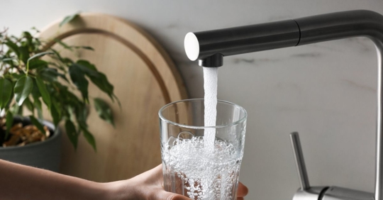 Glass of water from faucet